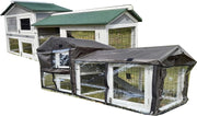 XXL Rabbit Hutch Outdoor with Run 2 Tier Rain Cover Night Shelter