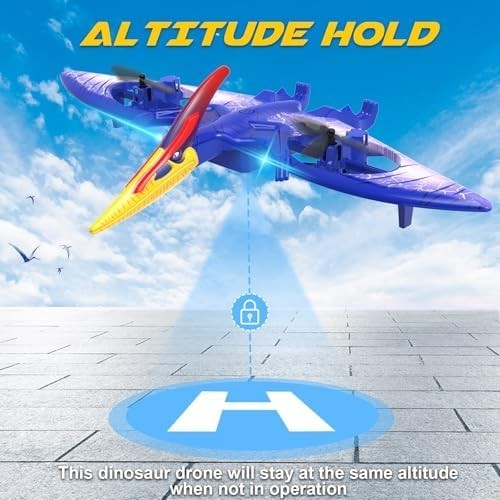 RC Dinosaur Drone for Kids Boys 8-12, Remote Control Plane, USB Rechargeable