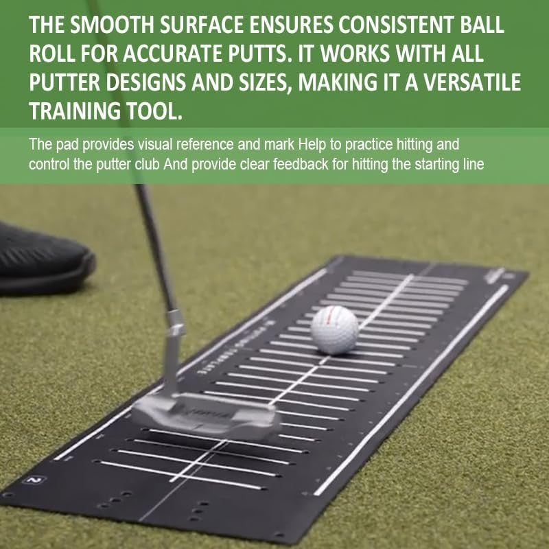 10ft Golf Putting Mat Alignment Trainer Anti Slip Indoor Outdoor Practice
