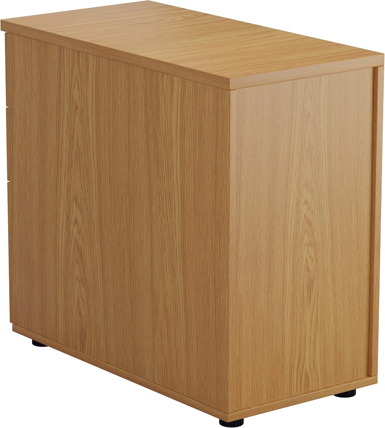 Oak 3 Drawer Lockable Filing Cabinet 40.4x80x73cm Wood