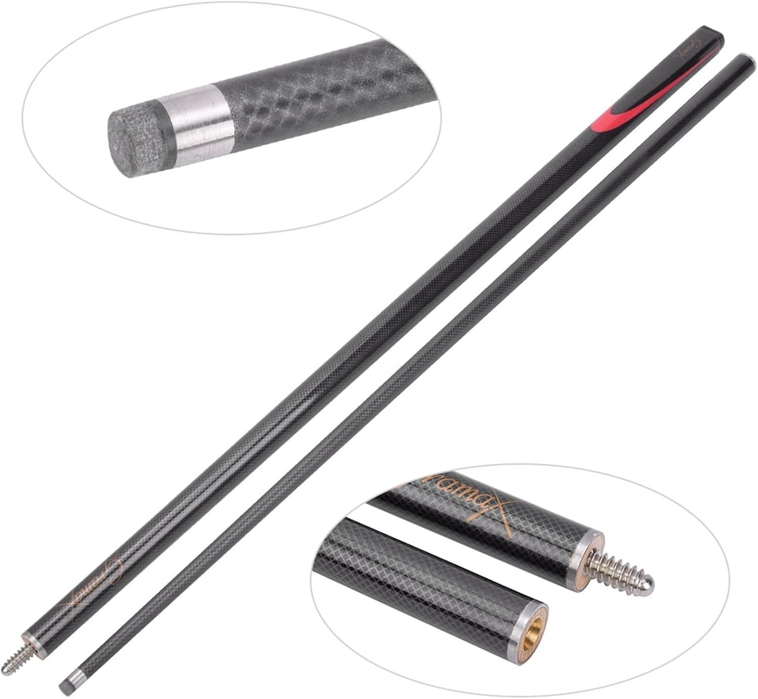 57" Carbon Fiber Pool Cue 19oz Performance Grip Snooker Billiard Stick