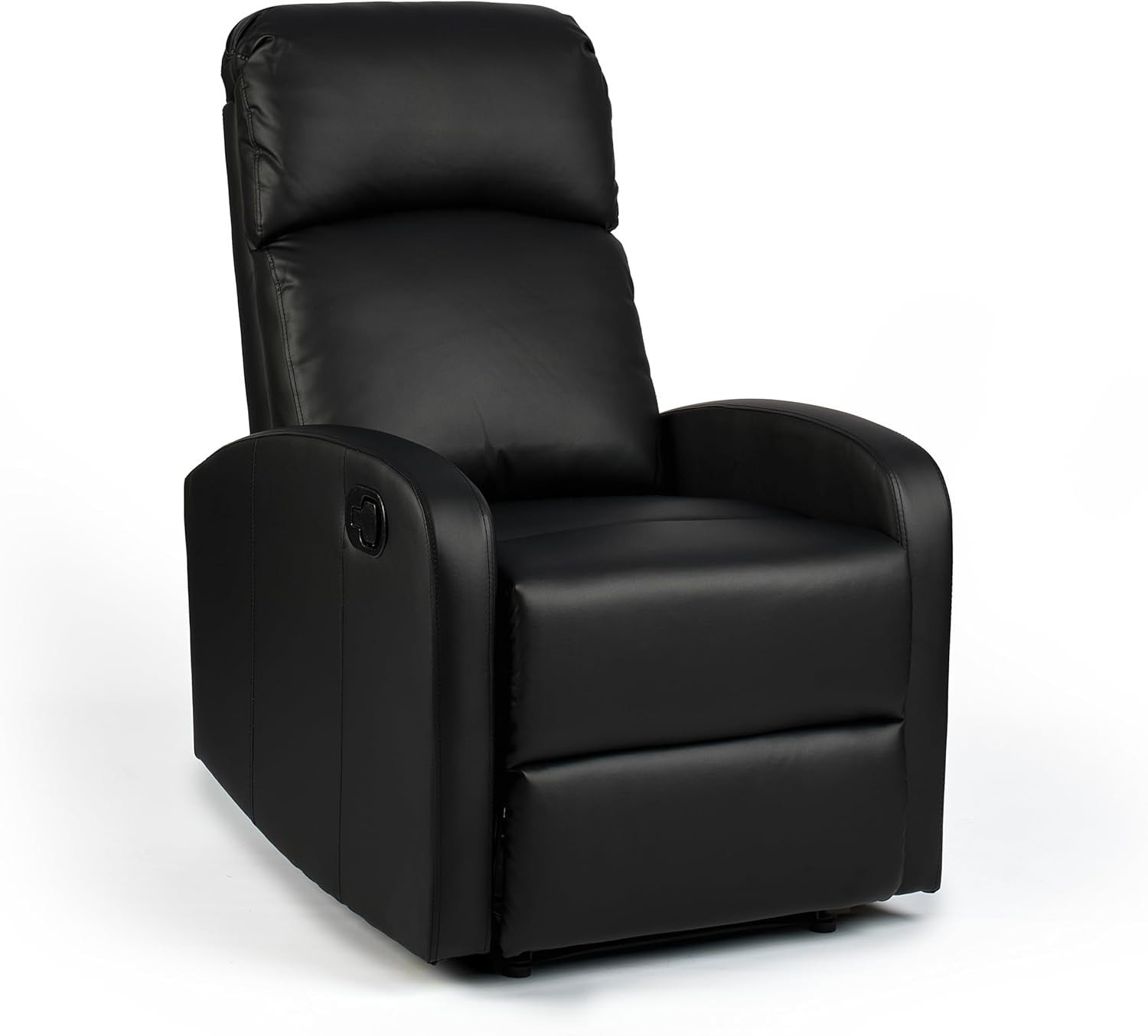 Black Faux Leather Recliner Armchair Lounge Chair with Footrest Support