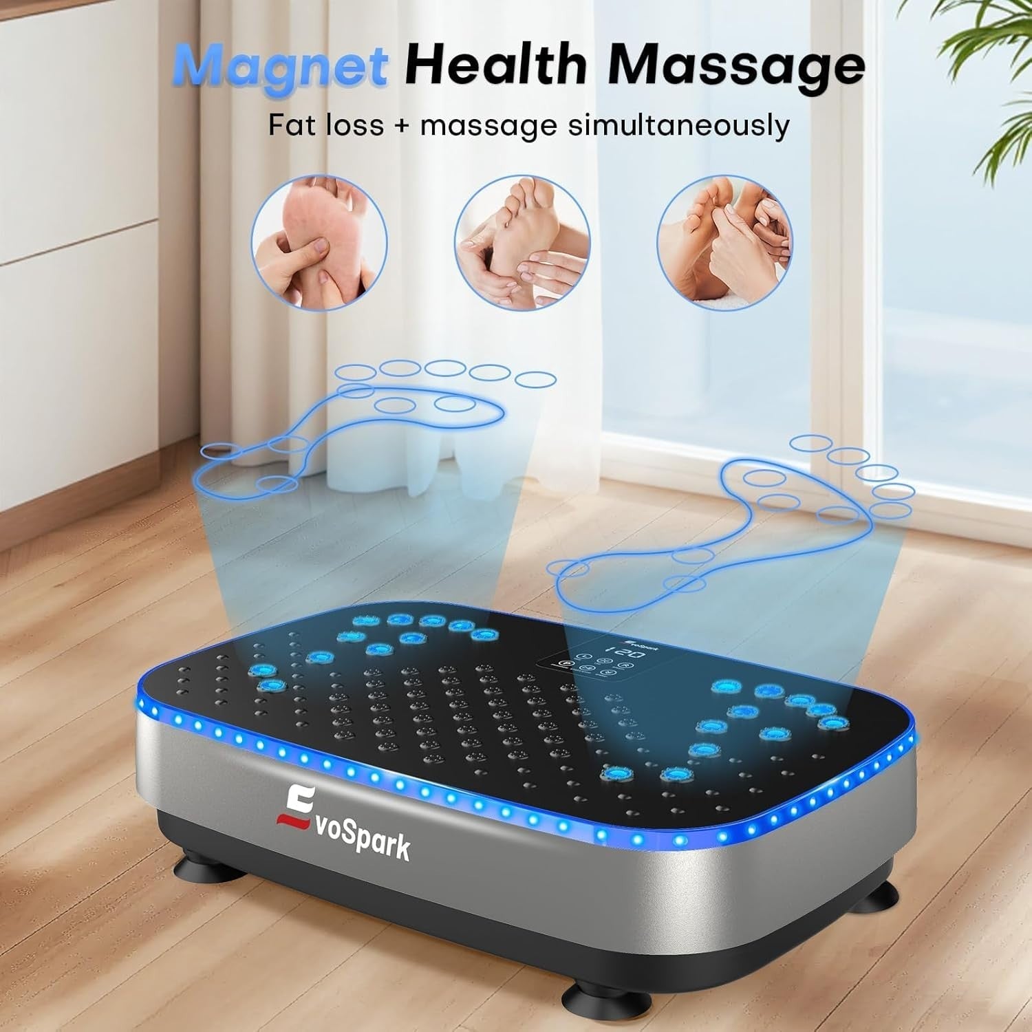 2D 3D Vibration Plate Exercise Machine 120 Speeds LED Touch Quiet