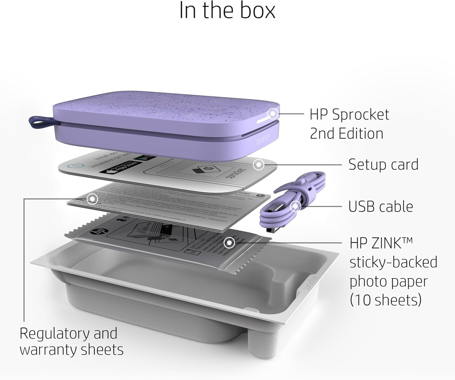 Portable Smartphone Photo Printer | 2x3 Wireless Color Prints | Purple