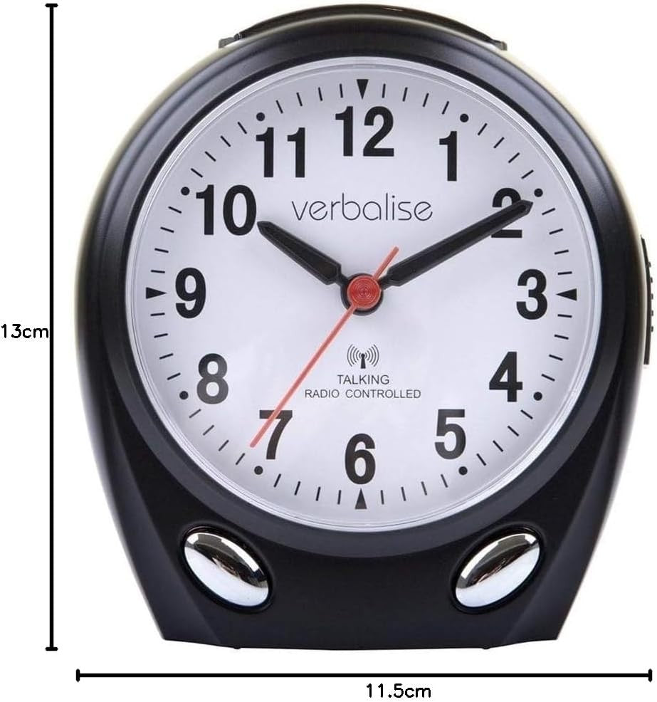 Talking Alarm Clock Large Numbers Voice Announce Time Snooze Black