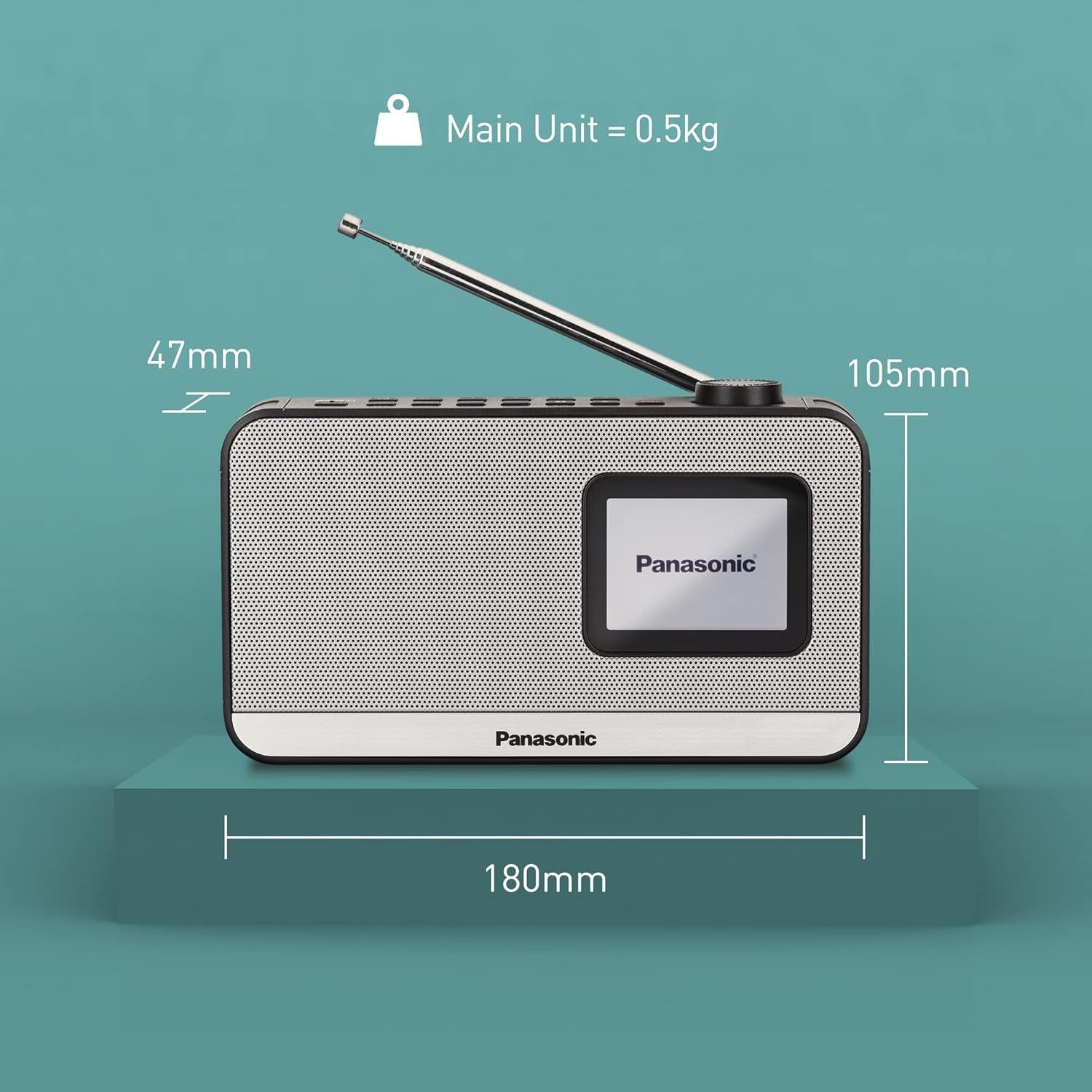Portable DAB+ FM Radio Bluetooth Alarm Clock Rechargeable Large Display