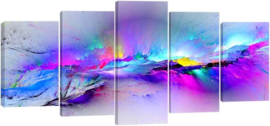 5 Piece Modern Canvas Wall Art Set Changing Colours