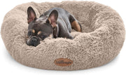 70cm Calming Donut Dog Bed Plush Washable Anti Anxiety Natural