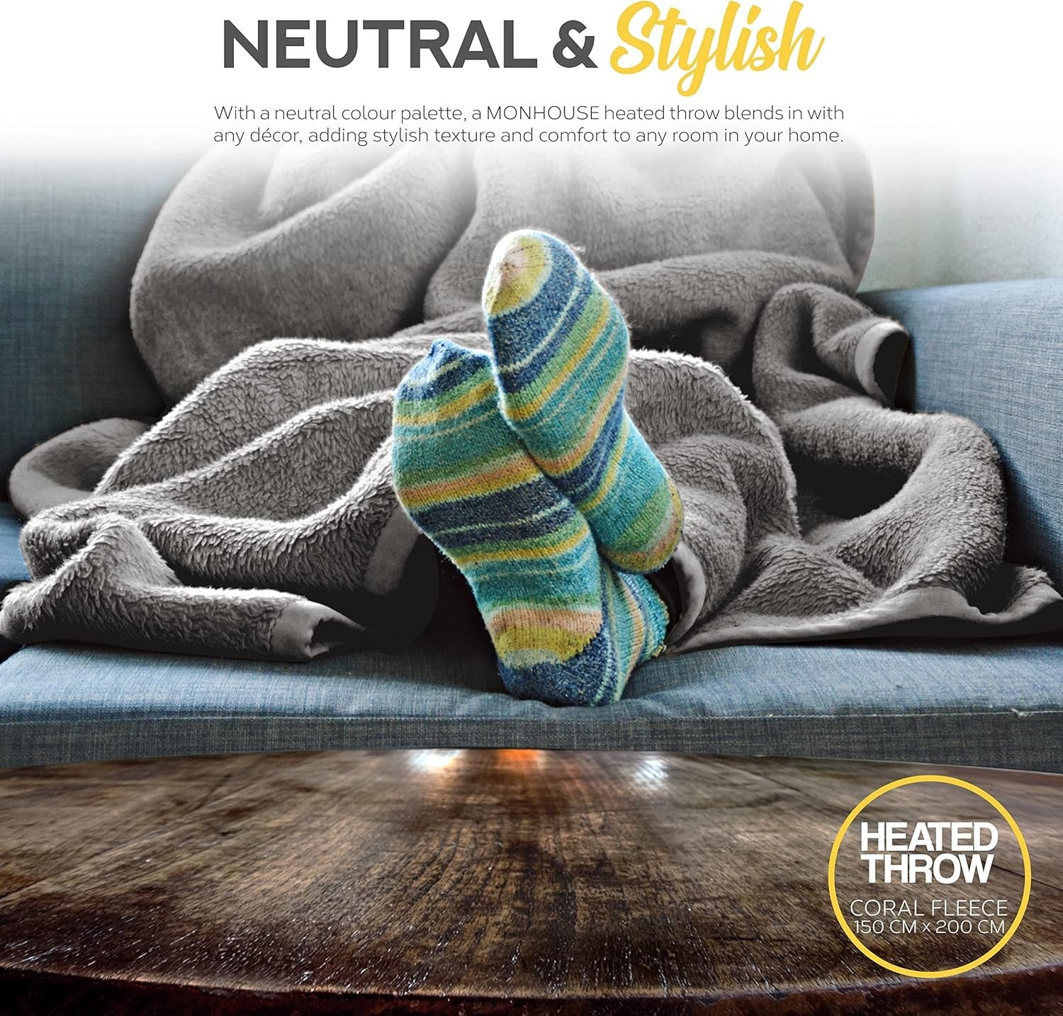Electric Heated Blanket Double 150x200cm 9 Heat Settings Washable