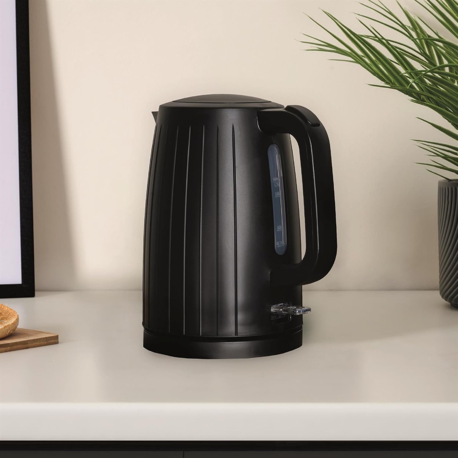 3pc Black Kitchen Set 20L Microwave 1.7L Kettle Toaster
