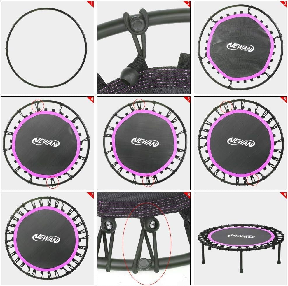 40in Silent Fitness Rebounder Trampoline Bungee Indoor Cardio