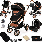 Luxury 3in1 Baby Pram Pushchair Folding Buggy Birth to 36 Months