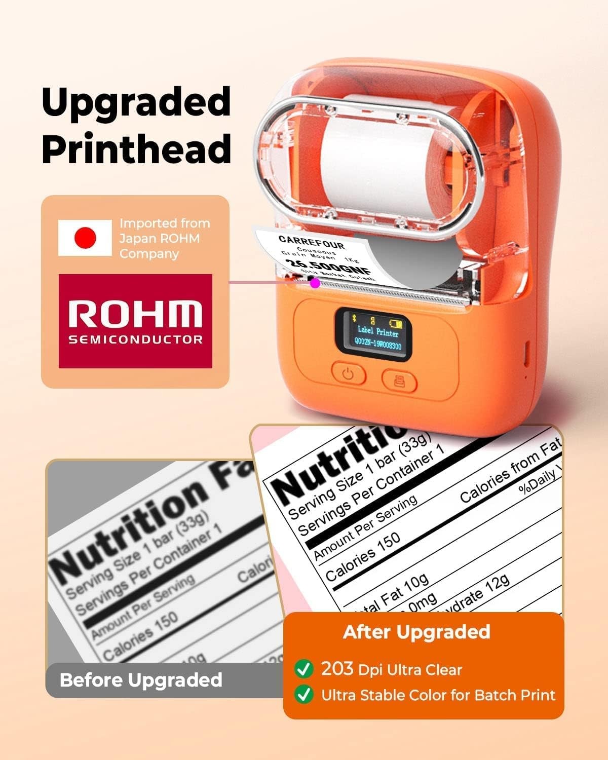 Bluetooth Label Printer 2" Thermal Maker 3 Rolls USB