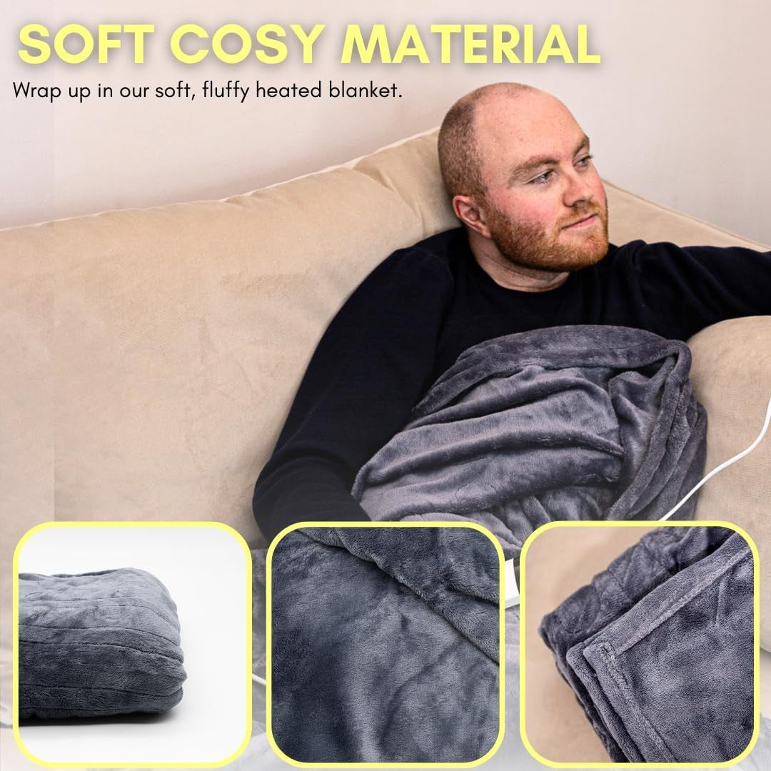 Electric Heated Throw Blanket 120x160cm 10 Heat Auto Shut Off Washable
