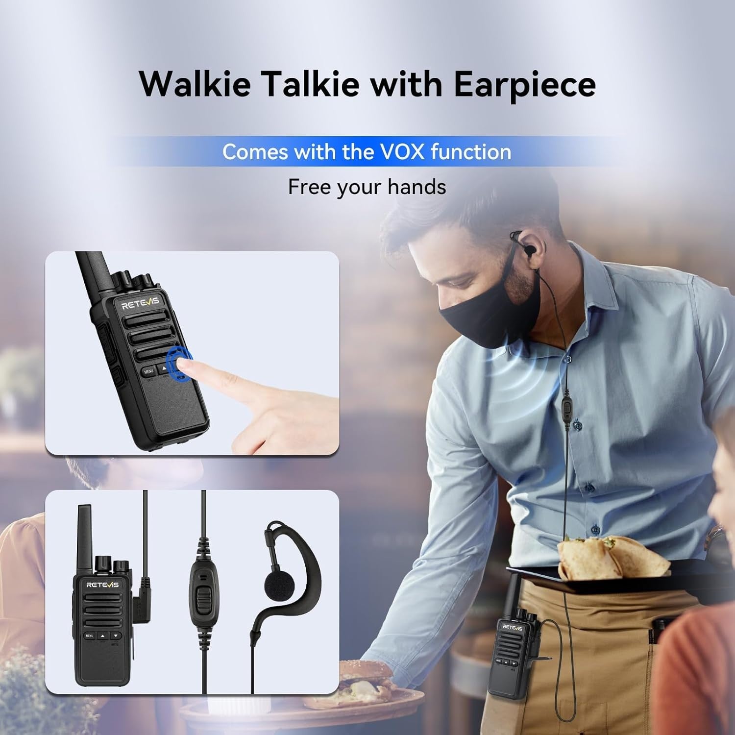 Walkie Talkies 6 Pack Rechargeable PMR446 Two Way Radio w 6 Way Charger