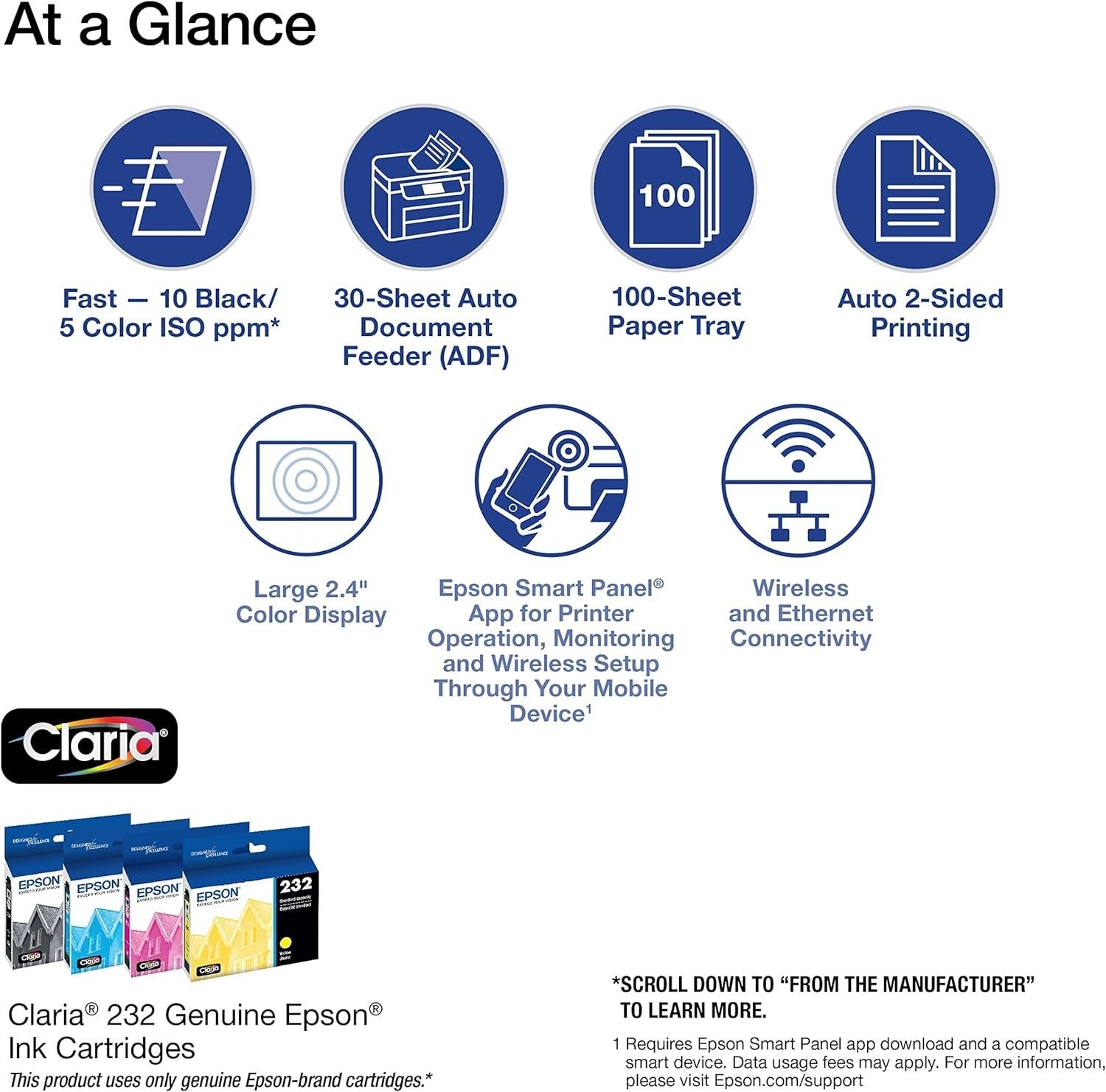 WorkForce All-in-One Printer | Wi-Fi | Scan, Copy, Fax | Duplex