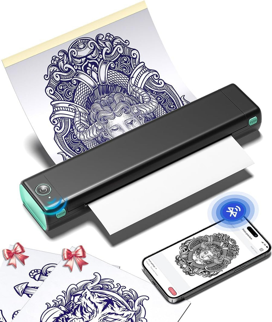 M08F A4 Tattoo Stencil Printer – Thermal Tattoo Machine with 10 Transfer