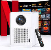 1200 ANSI Smart Projector 1080P 4K Ready WiFi 6 Google TV Netflix
