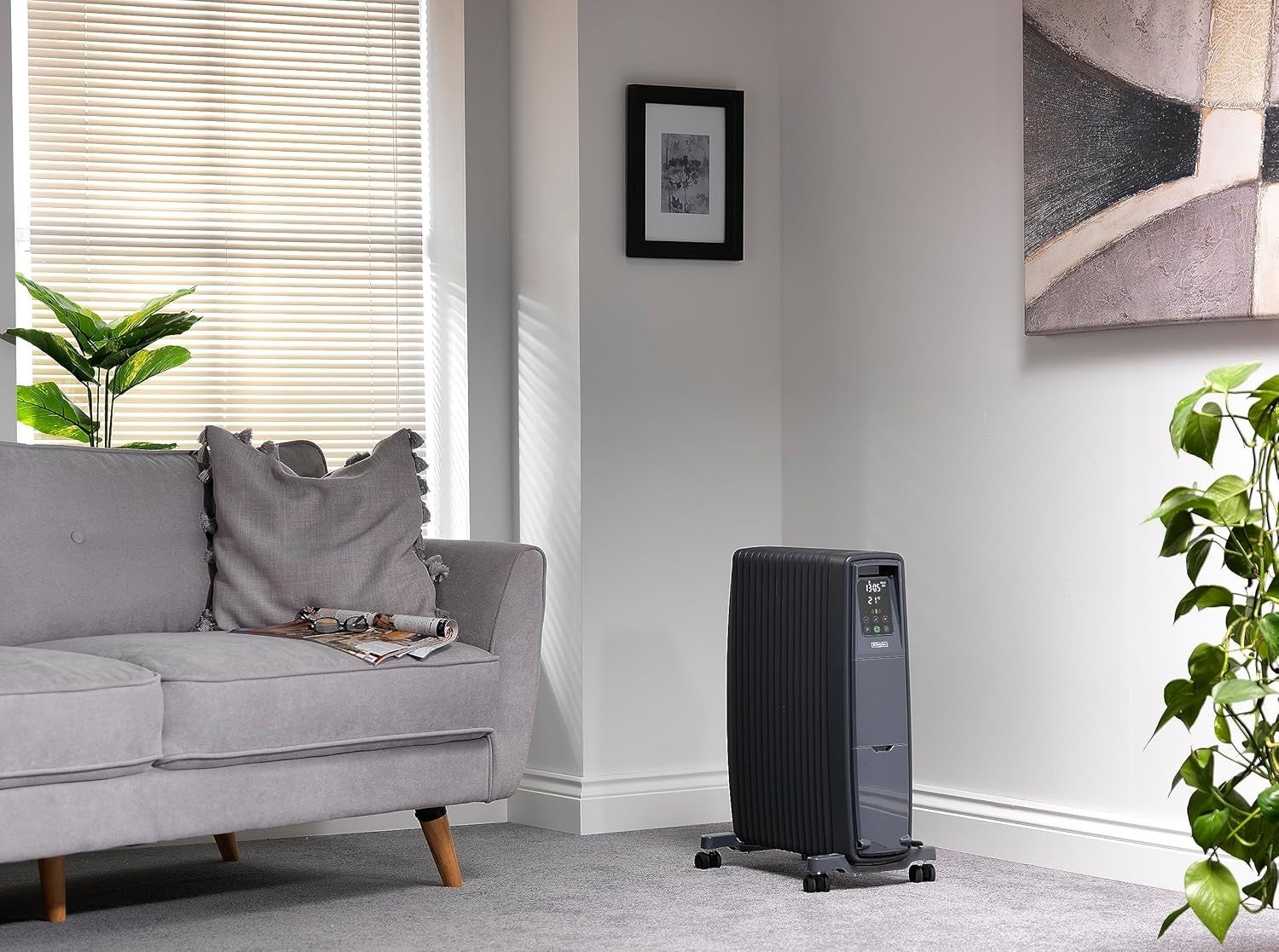 Portable Oil-Free Electric Radiator Heater with Timer, Thermostat & Bluetooth