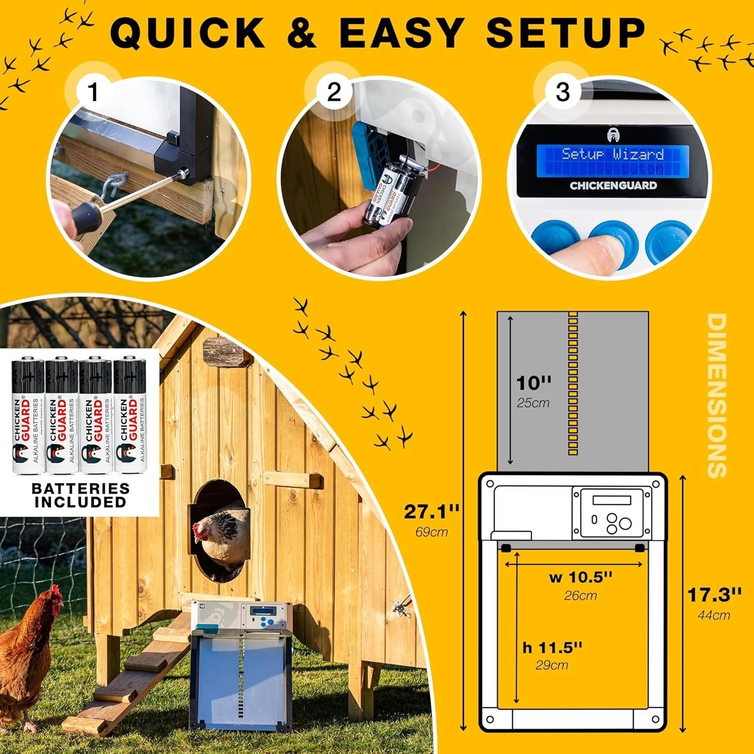 Automatic Chicken Coop Door Opener Grey Battery Timer Light Sensor Winter Mode