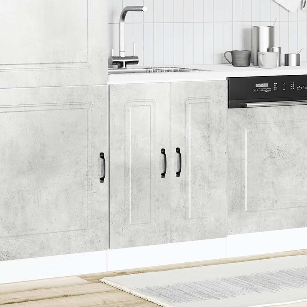 Modern Grey Bathroom Vanity Cabinet 60cm Under Sink Storage Unit with Doors