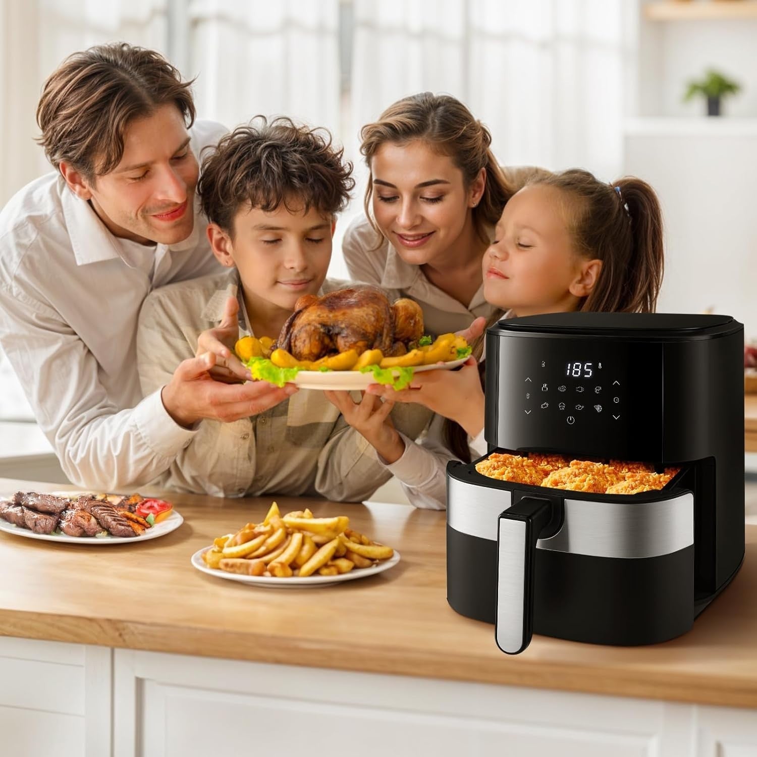 8L Digital Air Fryer | Touchscreen | 8 Presets | Non-Stick | 60-Min Timer 1500W
