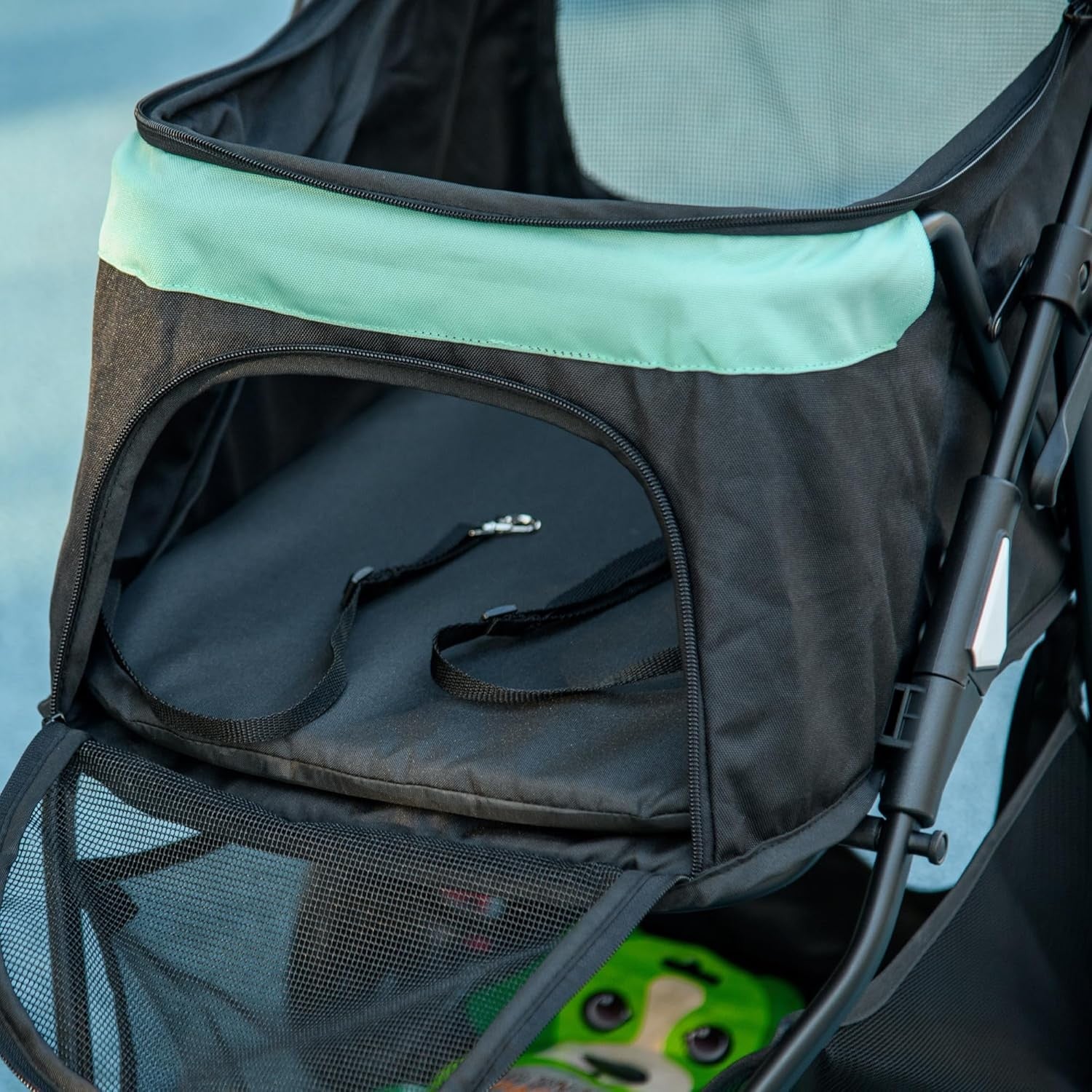 Dog Stroller with Rain Cover Folding Pet 3 Wheel Travel Pushchair