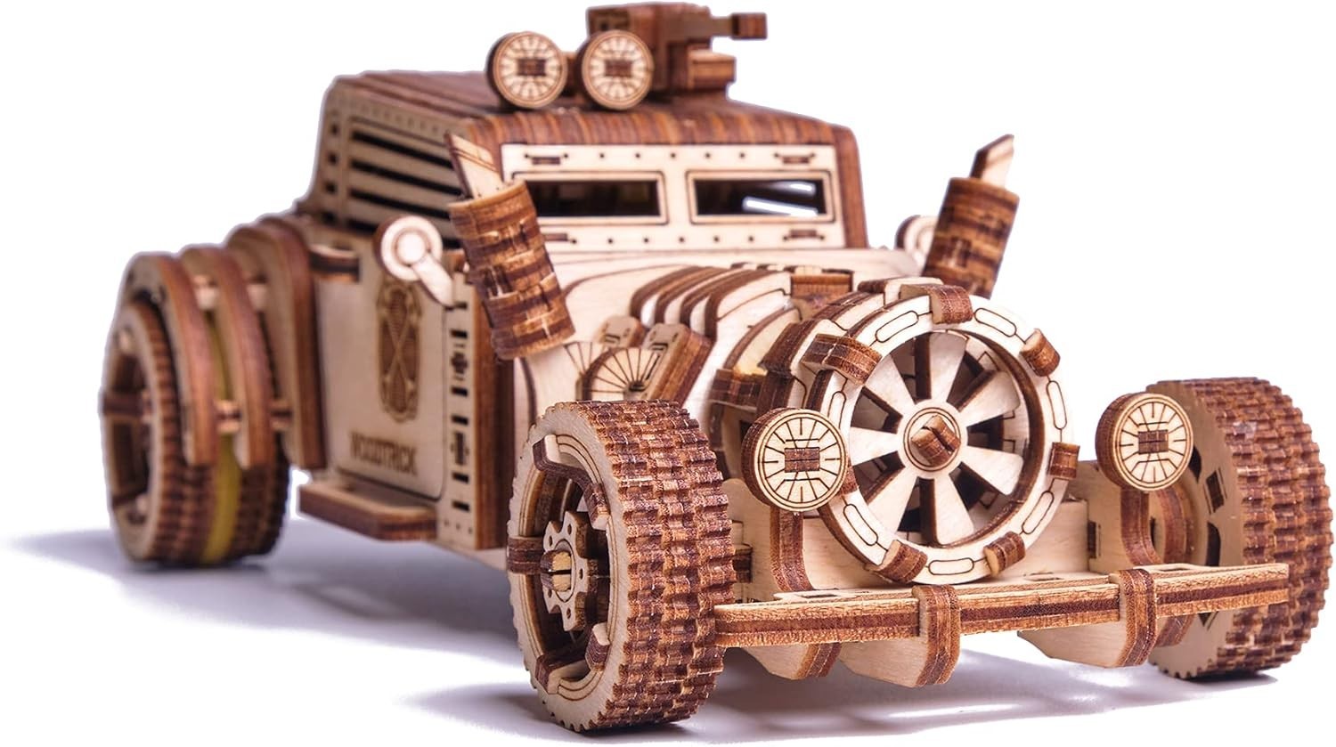 Wooden 3D Apocalyptic Car Puzzle Kit with Moving Parts & Spring Power