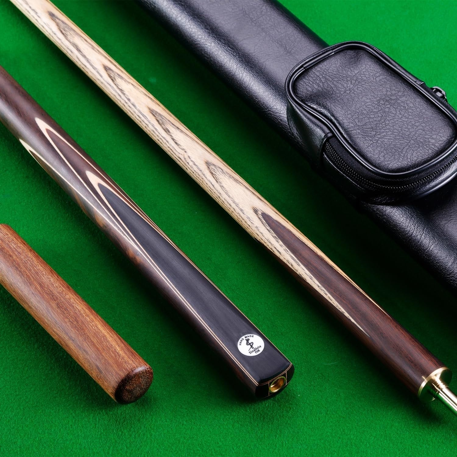 57" Snooker Pool Cue 3/4 Joint 9.5mm Tip Extension Case Wood Options