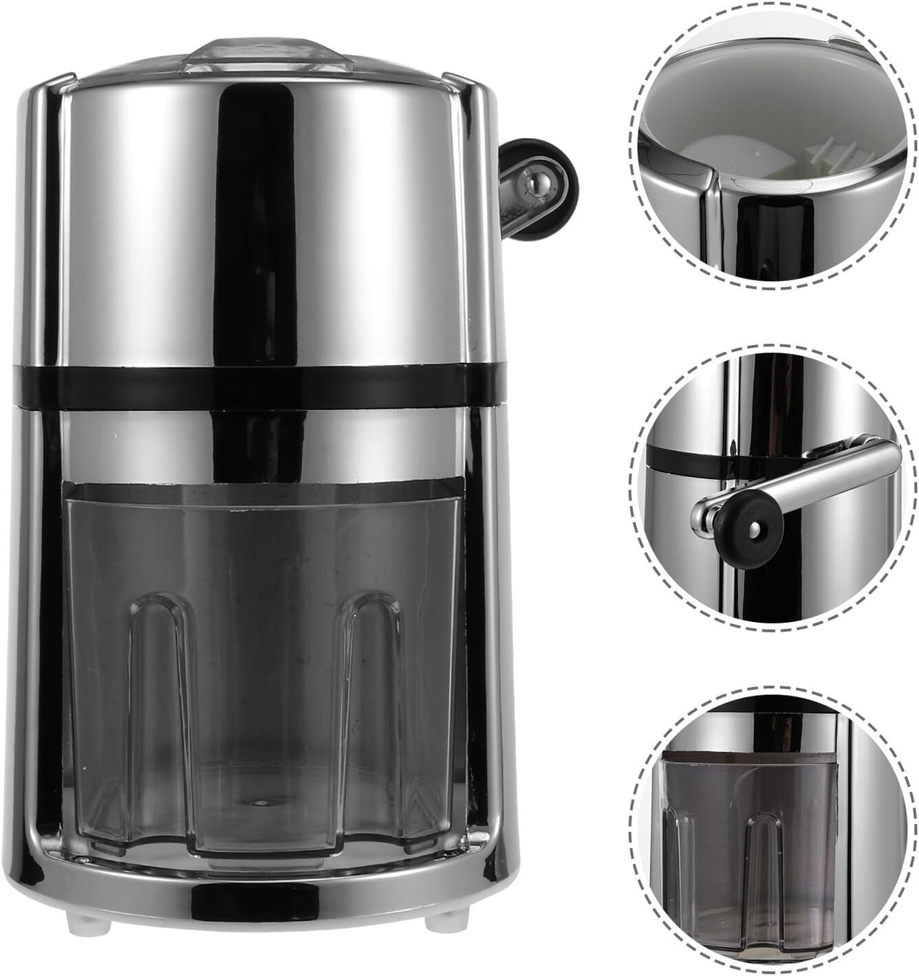 Manual Ice Crusher | Hand Crank Ice Shaver for Slushies Cocktails Smoothies