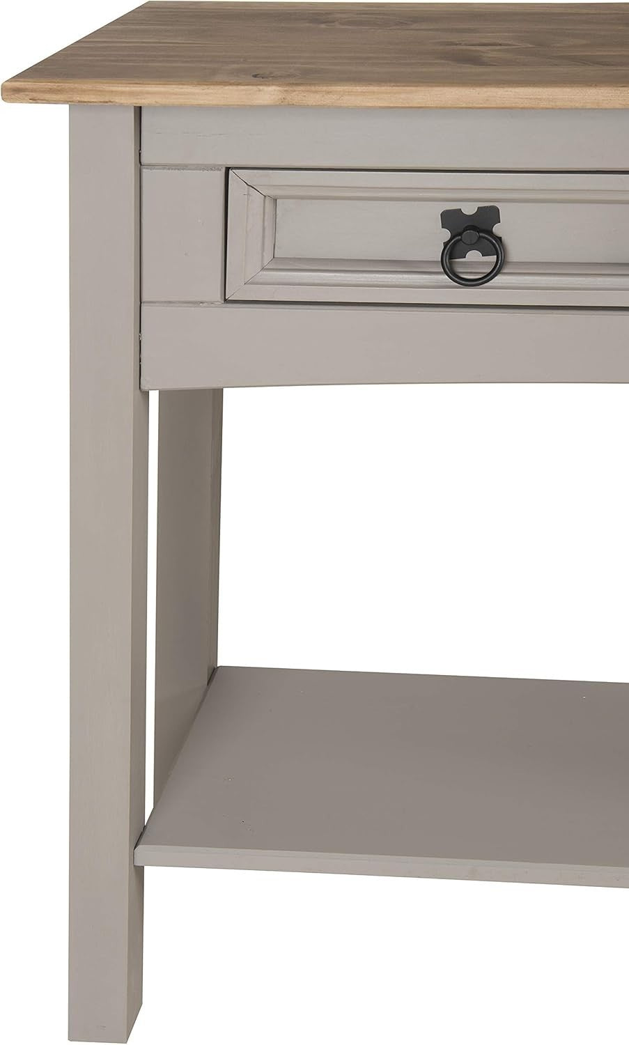 Grey Wax 3 Drawer Console Table | Solid Pine, Rustic Entryway Storage