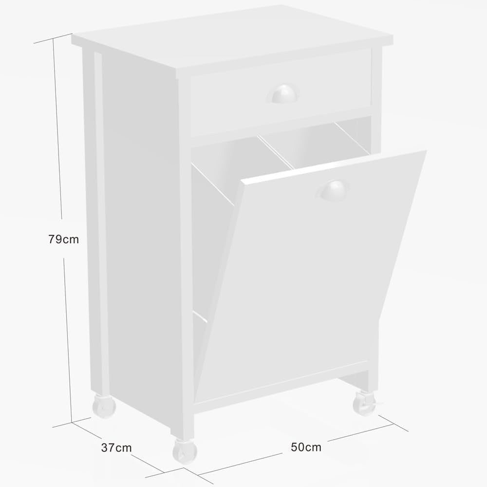 Kitchen Trolley Waste Recycling Bin Cabinet Drawer Wheels Space Saving
