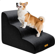 Extra Wide 3 Step Dog Stairs 40cm High Non Slip Foam Pet Ramp