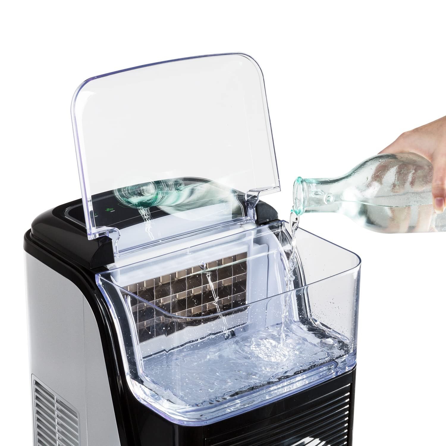 Countertop Ice Maker 15kg Daily Fast Ice Cubes Self Cleaning Home Kitchen