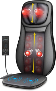 Shiatsu Back & Neck Massager with Heat Full Body Rolling Kneading Chair Pad