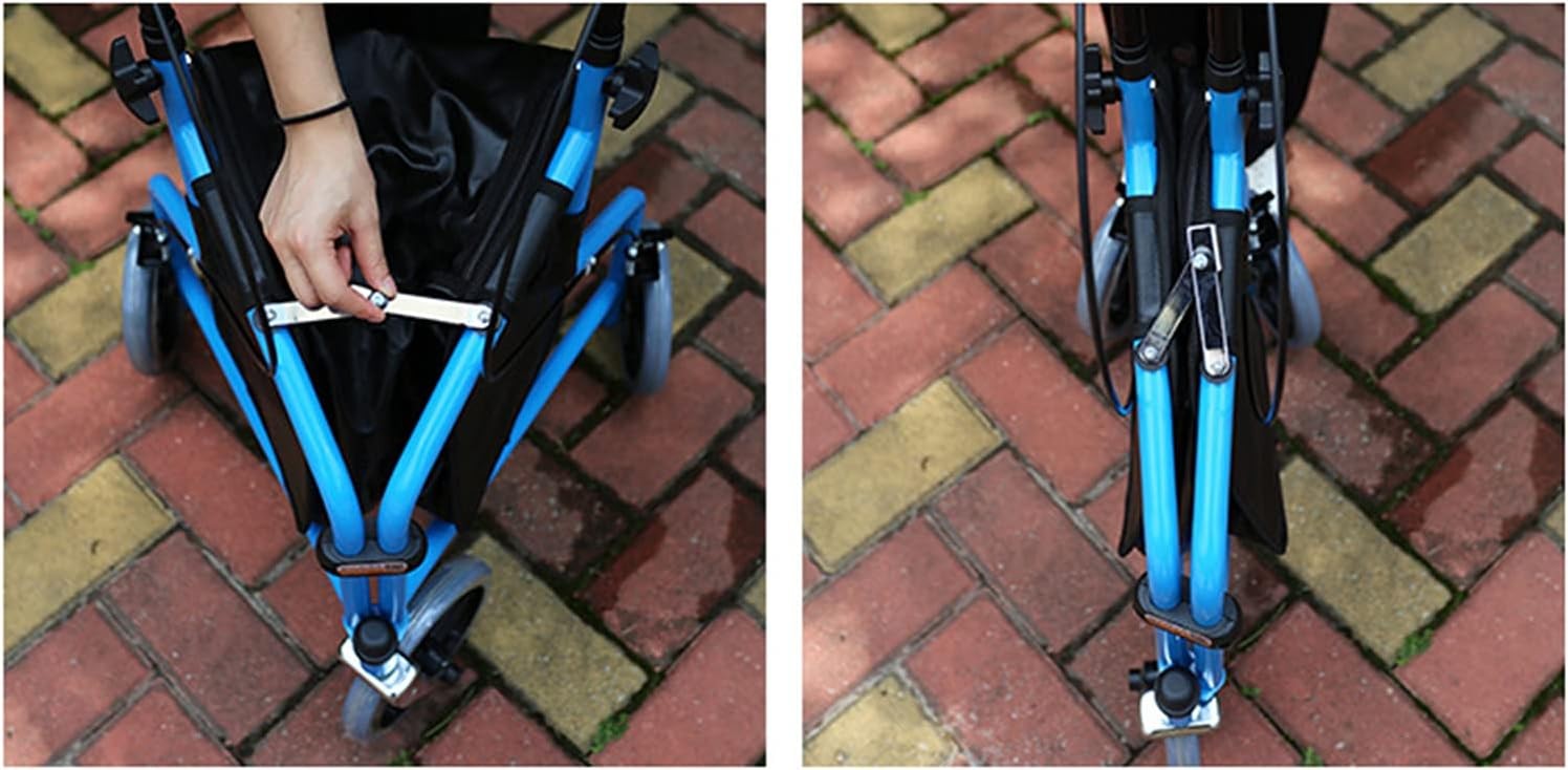 3 Wheel Rollator Walker Folding Lightweight Mobility Seat Bag Brakes