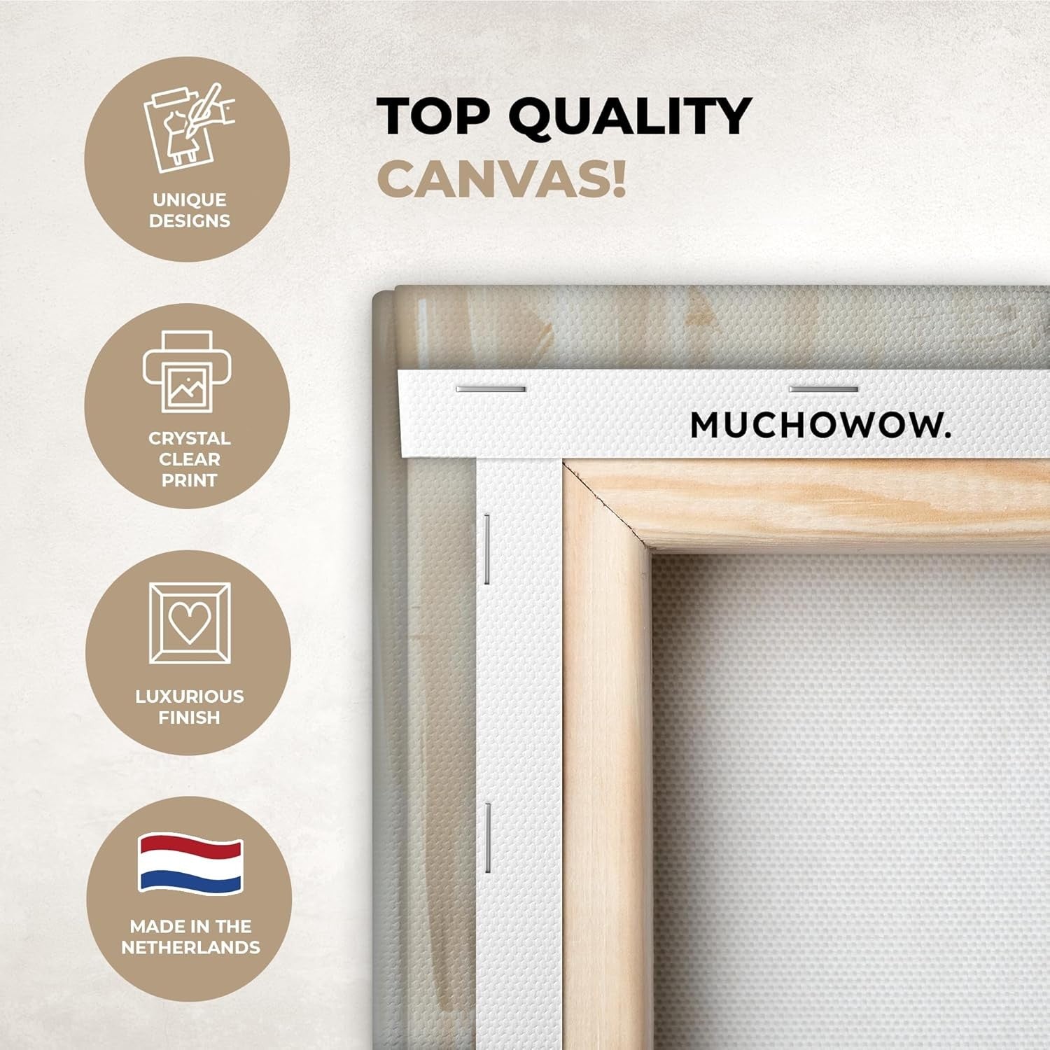 Abstract Couple Canvas Wall Art 30x20cm Beige Modern Print