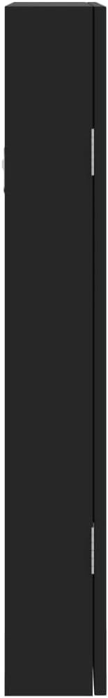 LED Jewelry Cabinet Mirror Lockable Wall or Door Mount Organizer Black