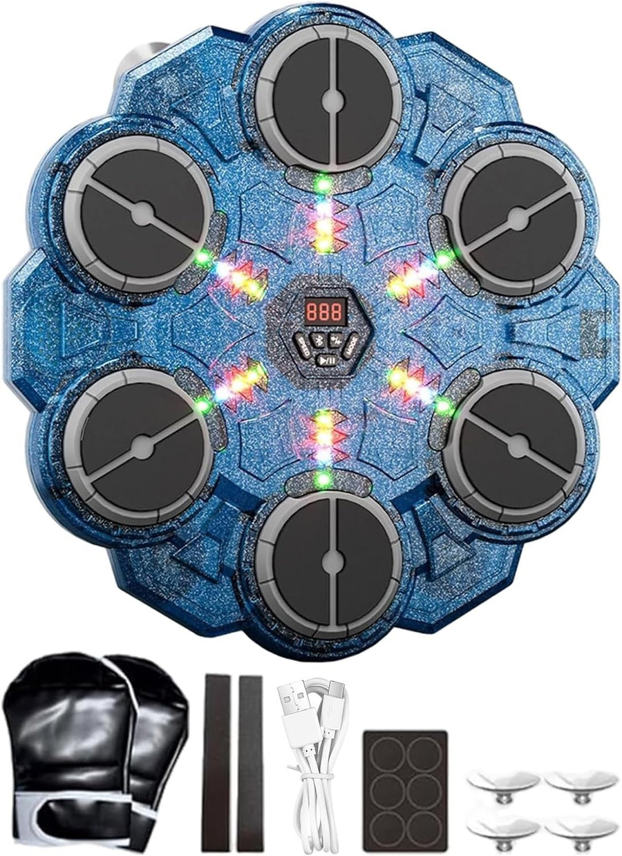 Music Boxing Machine LED Wall Mount Punch Trainer 9 Speed Home Gym Fitness