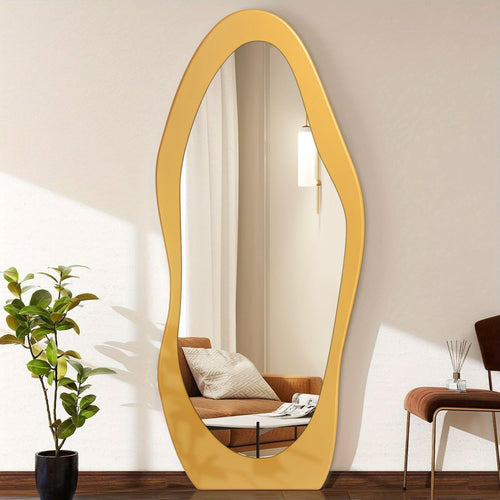 Full Length Golden Wood Frame Mirror 150x60cm - Wall or Floor Use