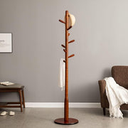 Solid Wood Freestanding Coat Rack with 9 Hooks | Classic Hall Stand for Home