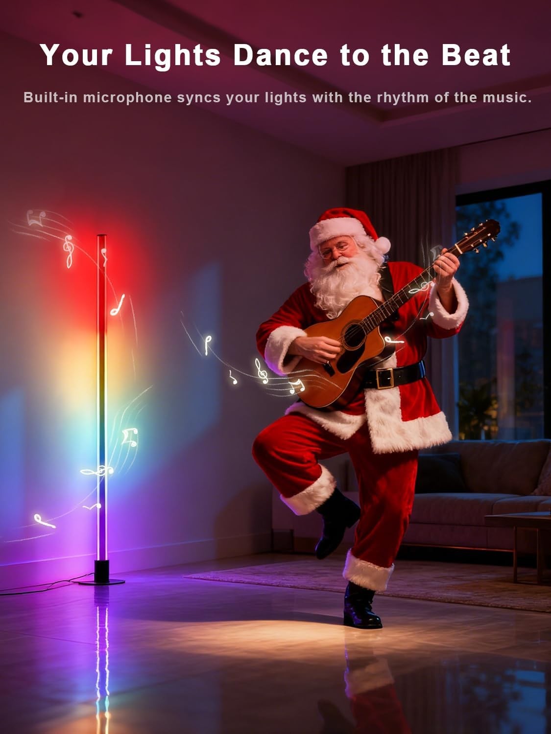 Smart RGB LED Floor Lamp 2 Pack Music Sync App Remote 16M Colours