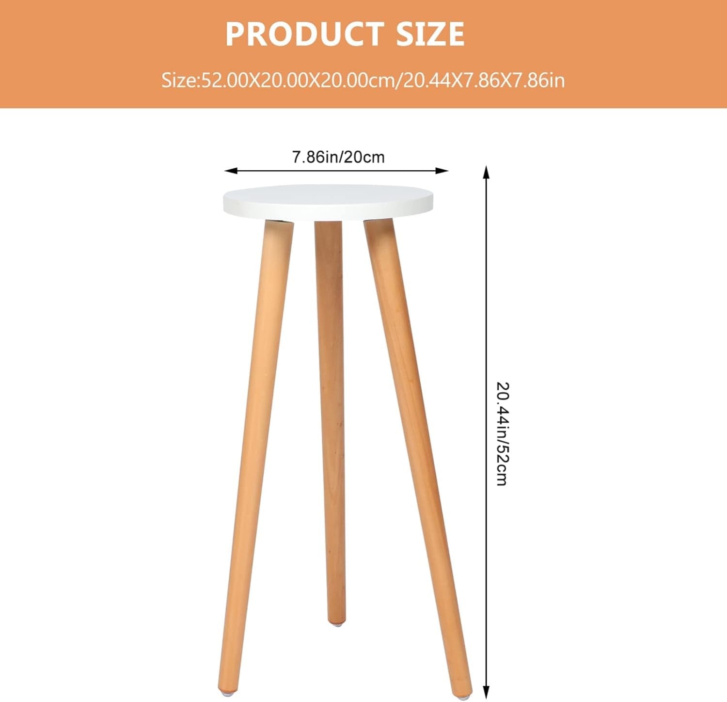 Wooden Plant Stand Indoor Round Side Table Flower Pot Holder Modern 52x20cm
