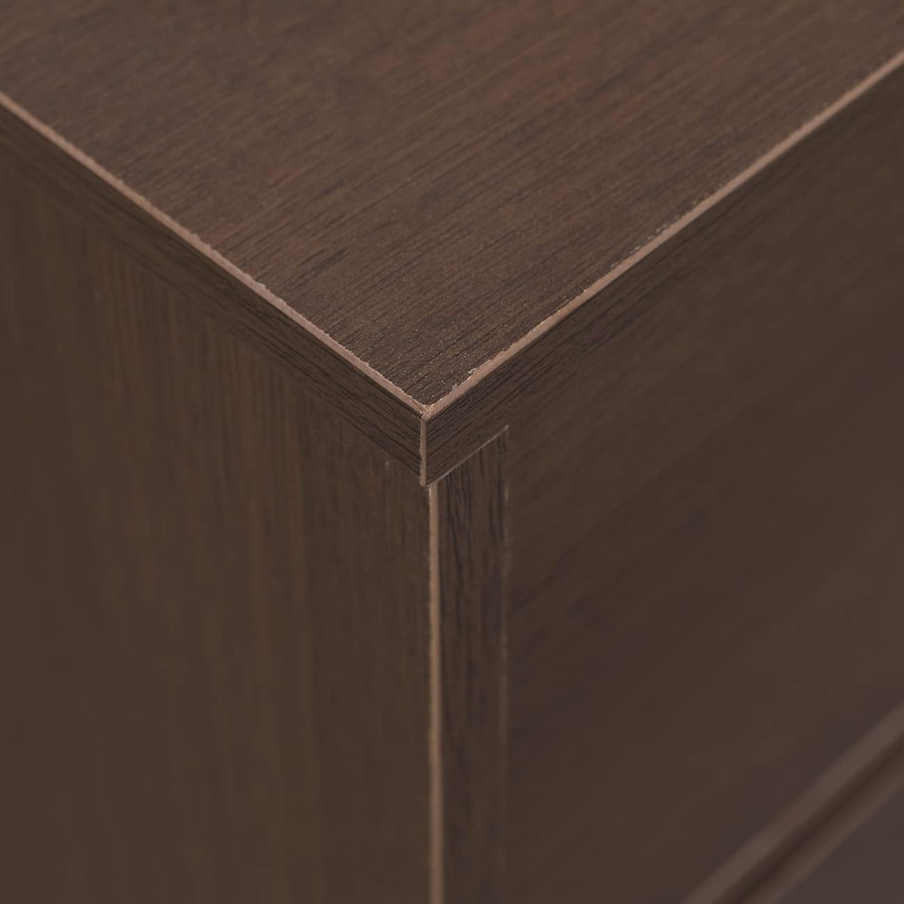 Dark Walnut Rolling Lockable 3 Drawer Under Desk File Storage Unit