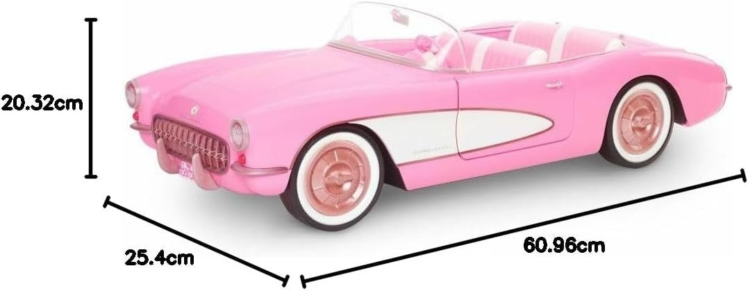 Pink Vintage Convertible Doll Car Whitewall Tires Trunk Storage