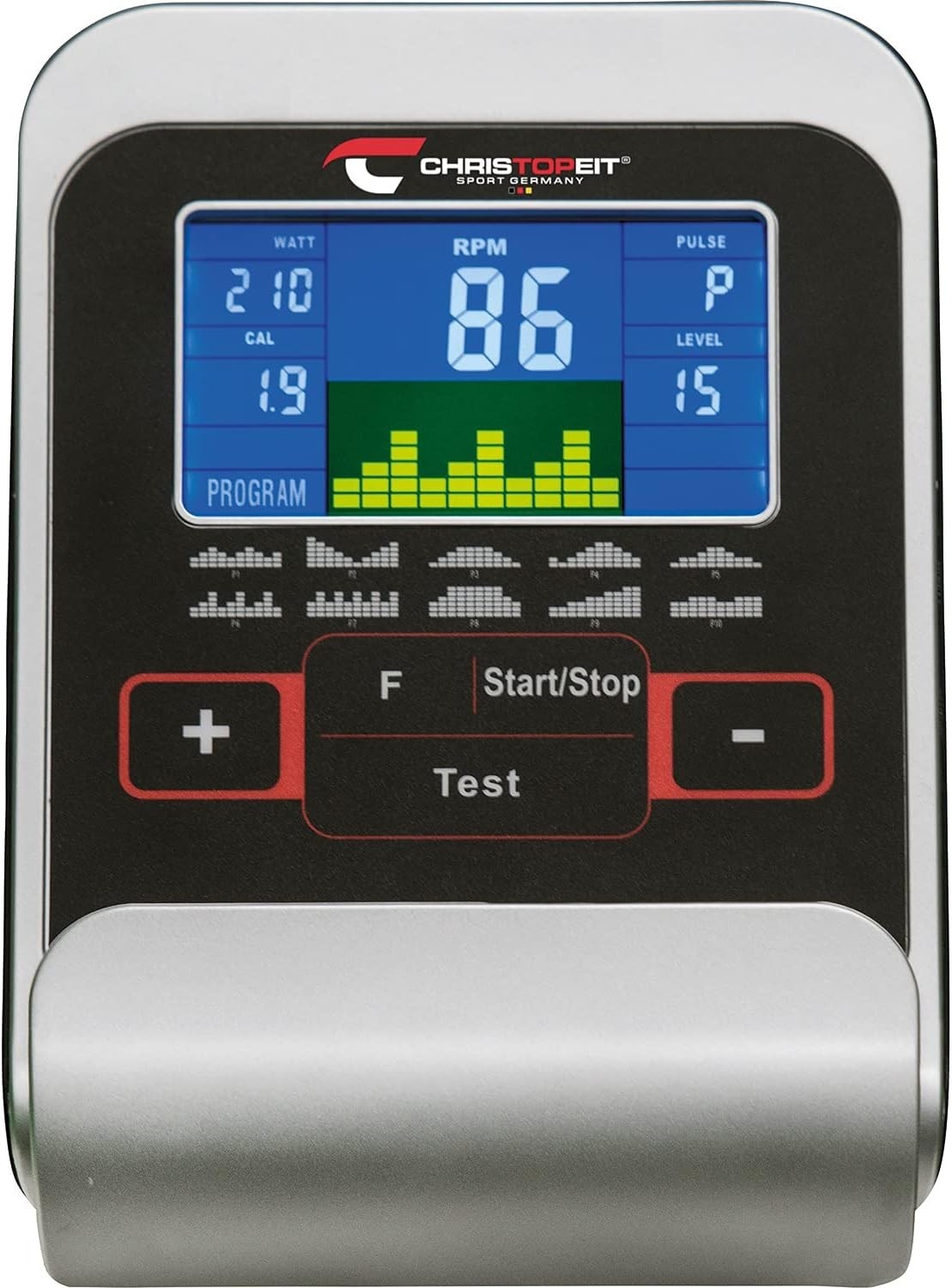 Motorised Magnetic Exercise Bike 24-Level Resistance 17 Programs LCD Silver