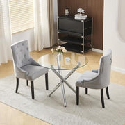 2 Seater Round Glass Dining Set Compact Table and Chairs for Small Spaces