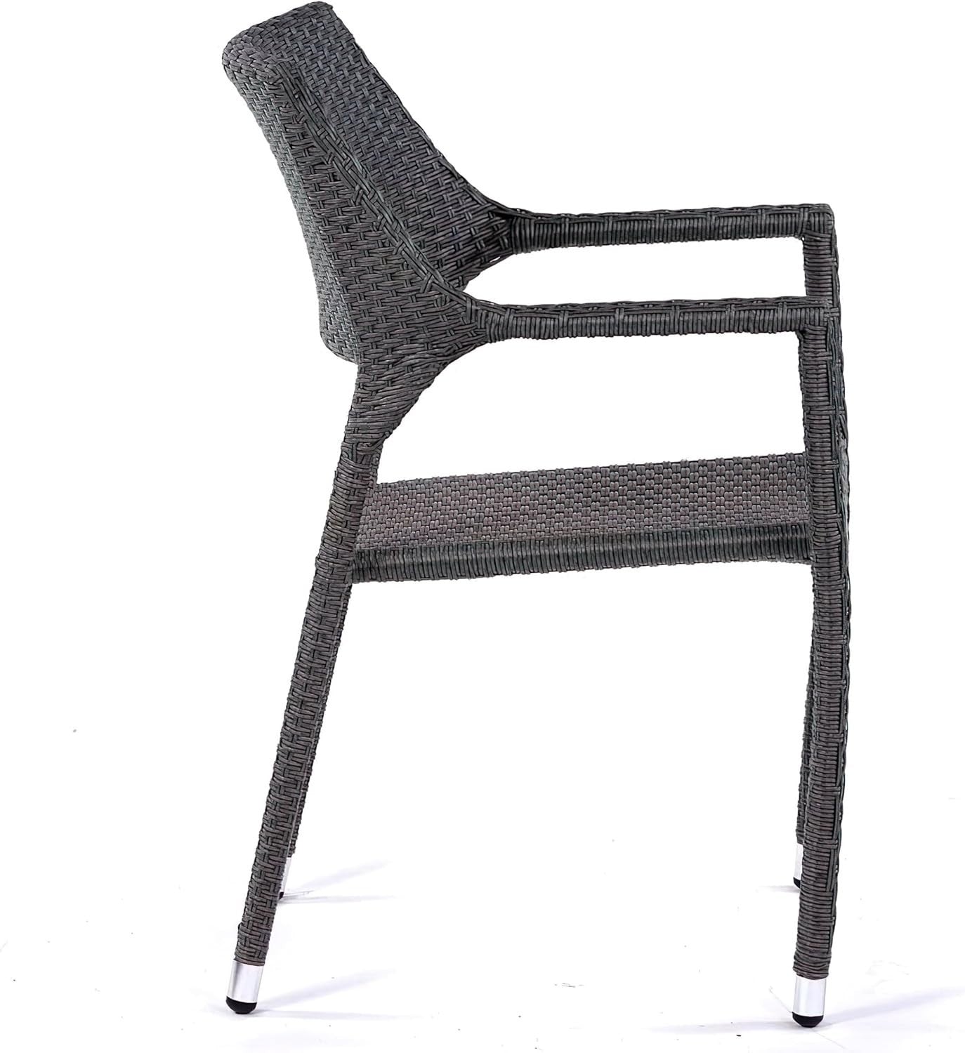 Set of 4 Rattan Garden Armchairs Stackable Outdoor Patio Dining Chairs