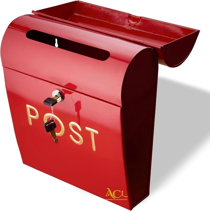 Lockable Wall Mounted Mailbox Aluminium Weatherproof Post Box Secure Modern