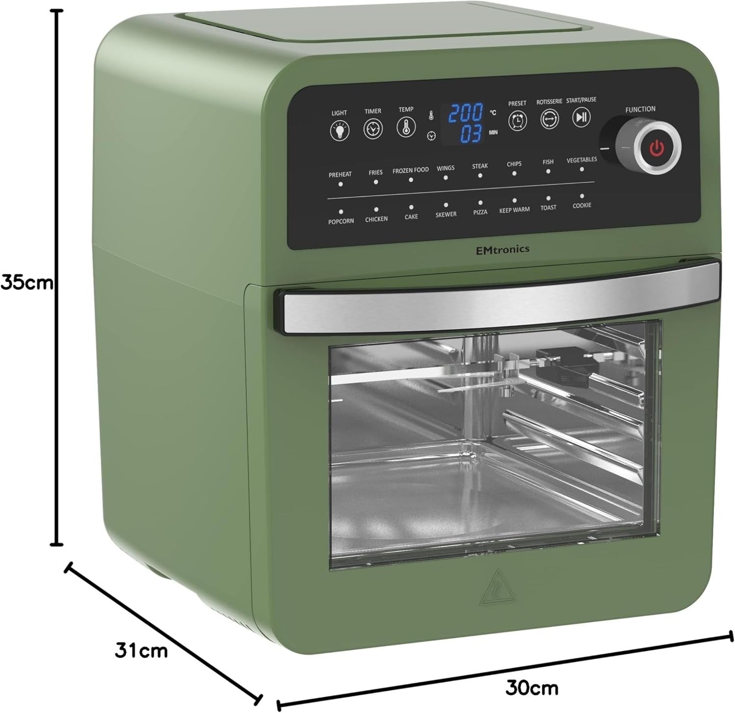 12L Retro Air Fryer Oven | 1800W Oil-Free Cooking | 16 Presets | Sage